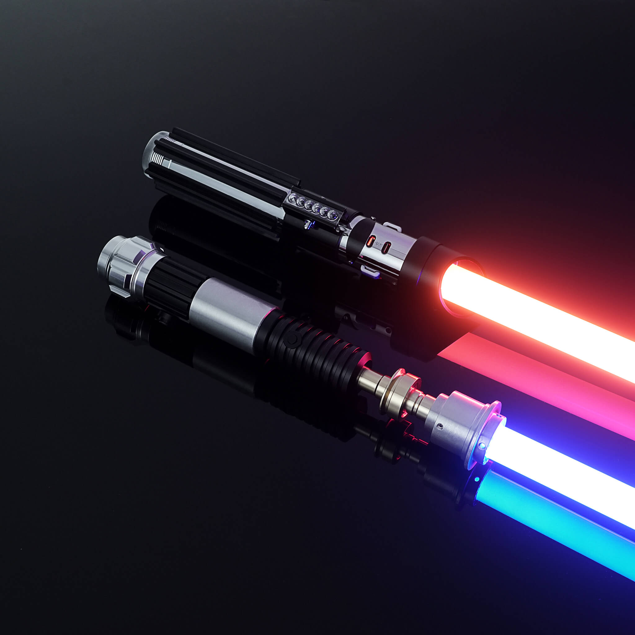LIGHTSABER® OBI-WAN & DARTH VADER Bundle: Master & Monster - Dual premium replica lightsabers with customizable infinite color blades