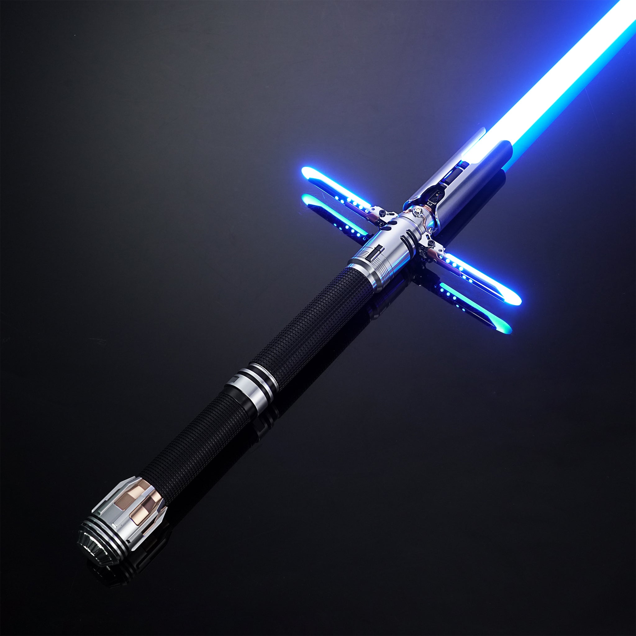 Cal Kestis Crossguard Lightsaber Replica with Neopixel Blade and Metal Hilt