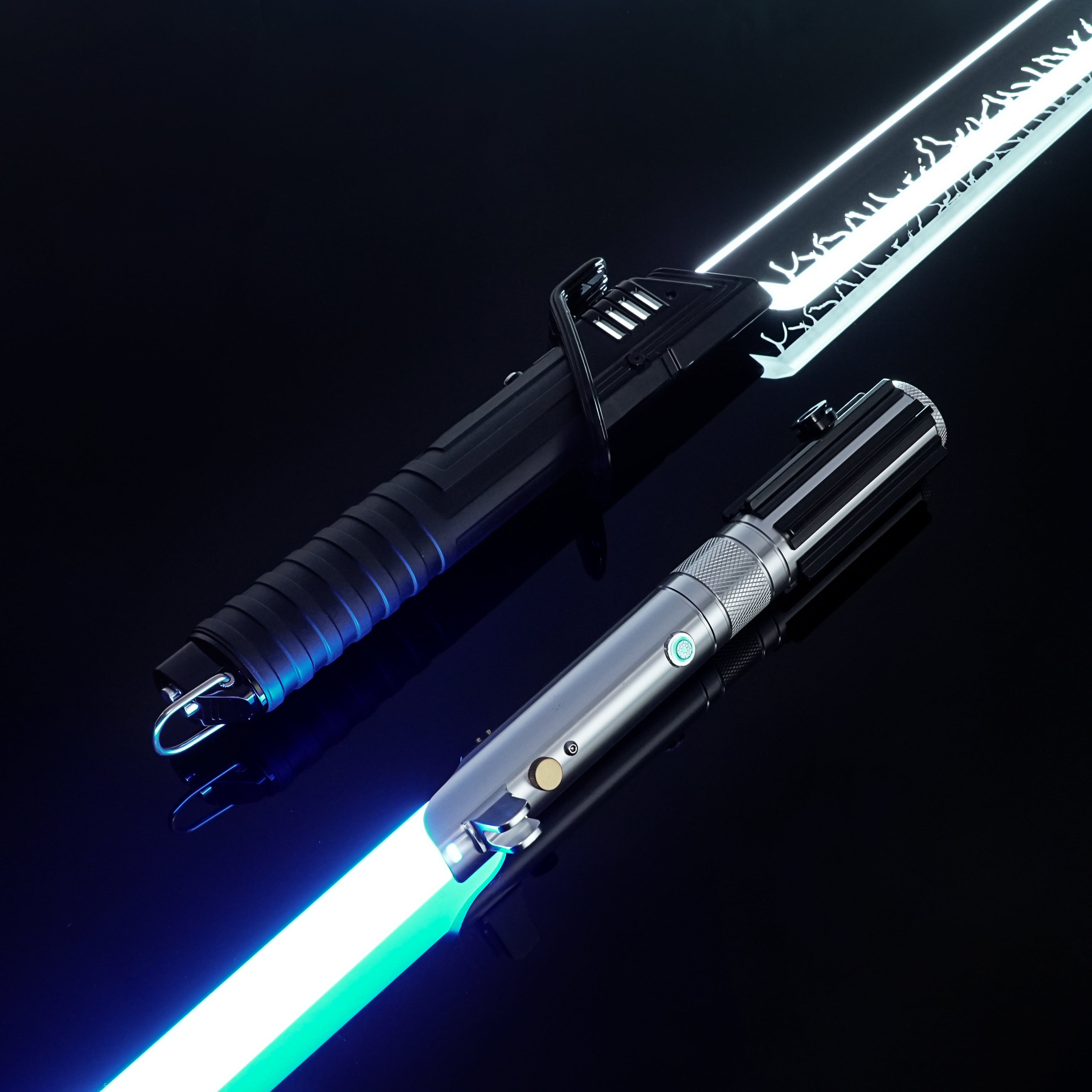 Mandalorian Darksaber and Anakin Skywalker Neopixel lightsaber bundle