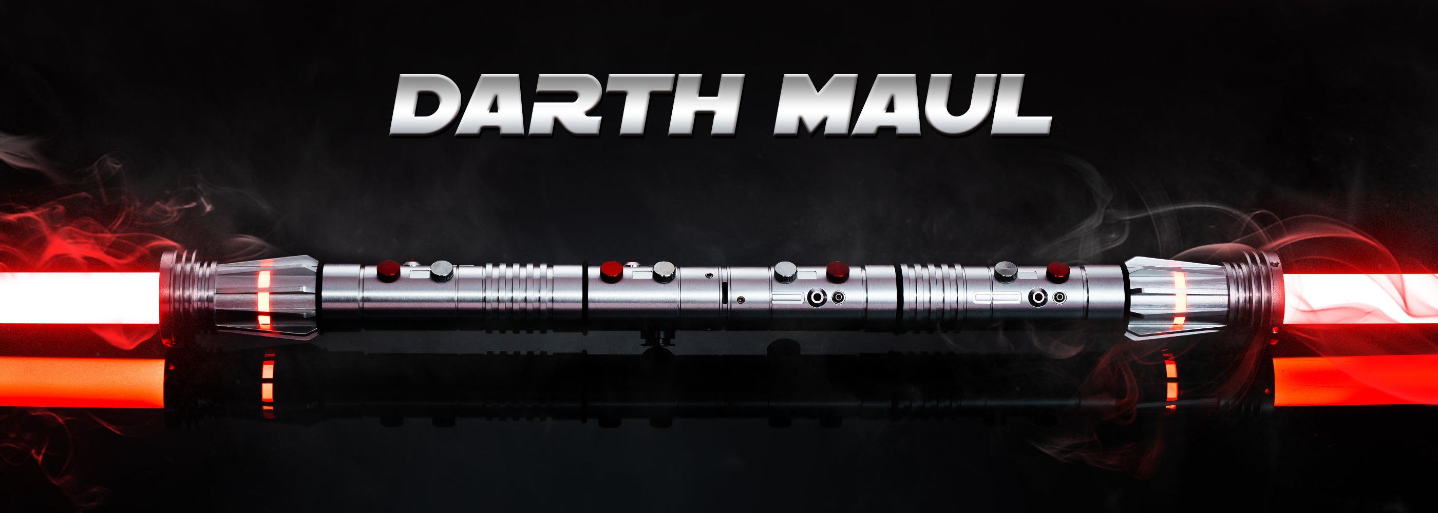 Darth Maul double-bladed replica lightsaber with metal hilt - LIGHTSABER.COM Banner