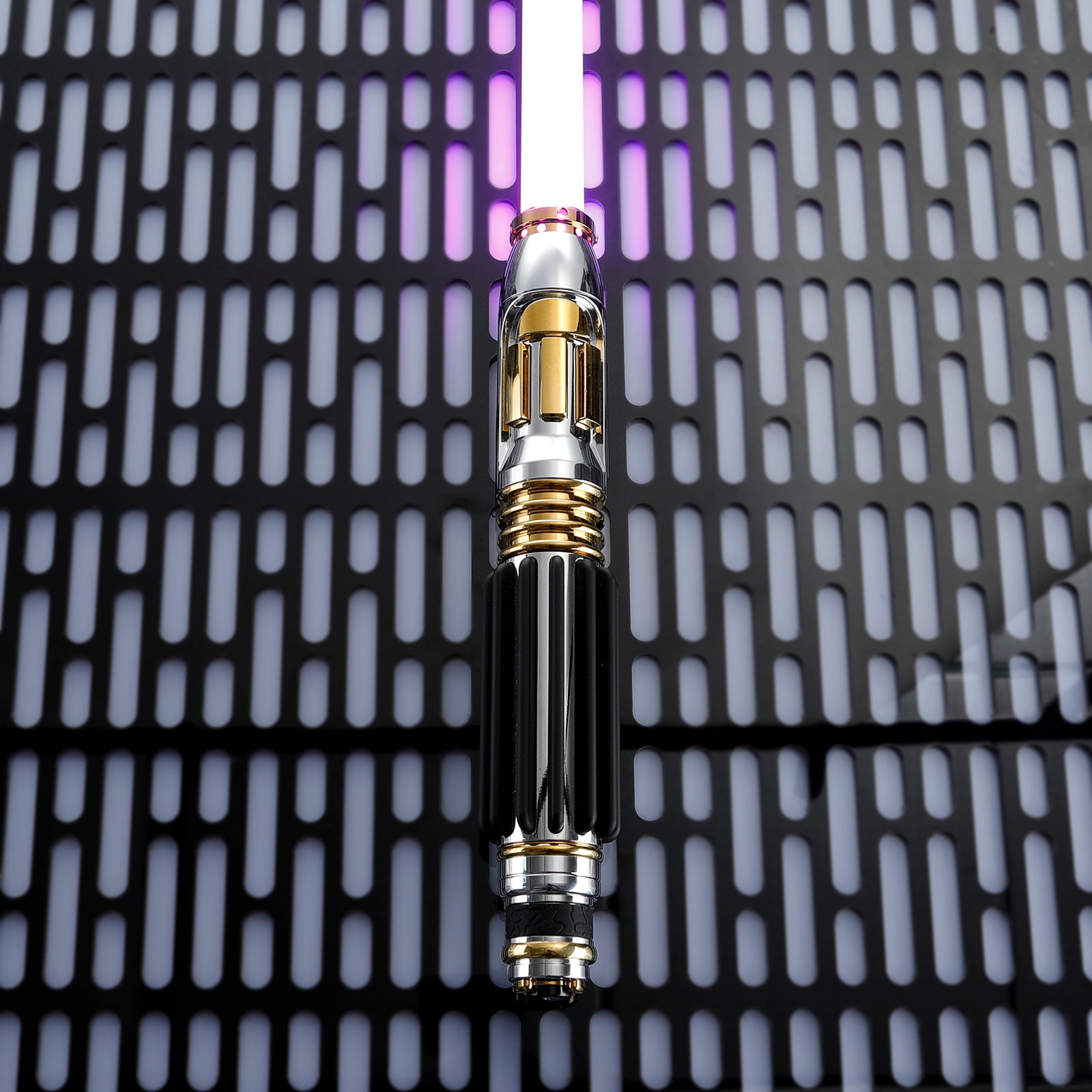 LIGHTSABER® Mace Windu Saber RGB & PIXEL dueling blade with iconic purple lighting and heavy-grade hil
