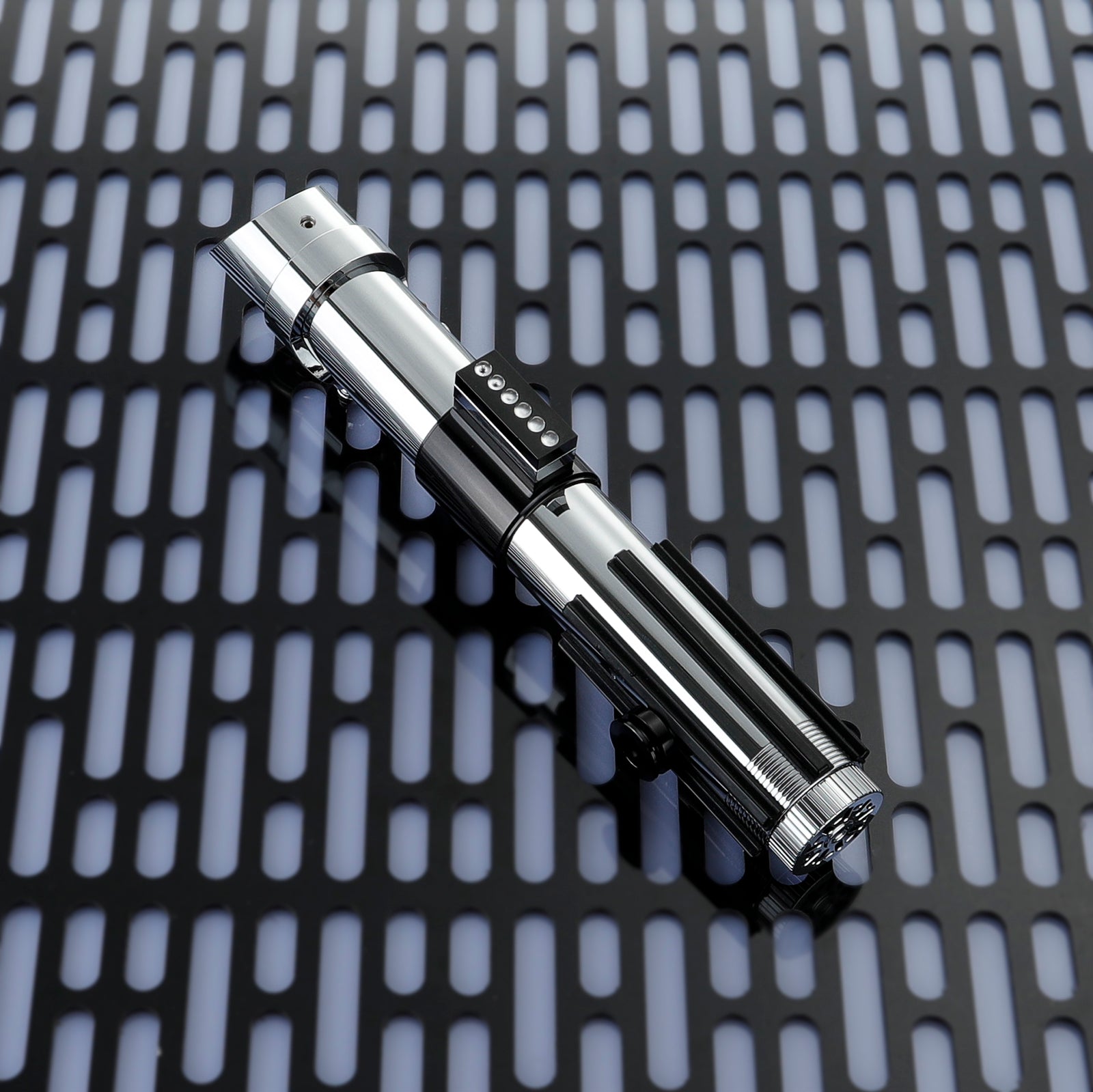 Anakin EP2 Lightsaber Hilt Base View, Authentic Movie-Inspired Collectible for Fans