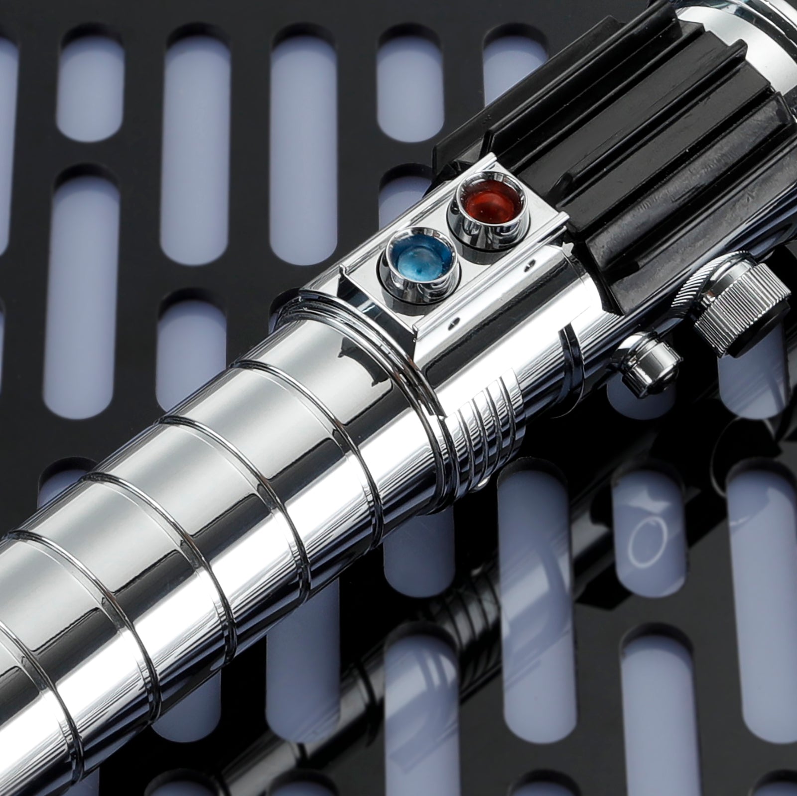 Mara Jade Saber Metal Hilt Close-up - Aerospace Grade Aluminum Craftsmanship