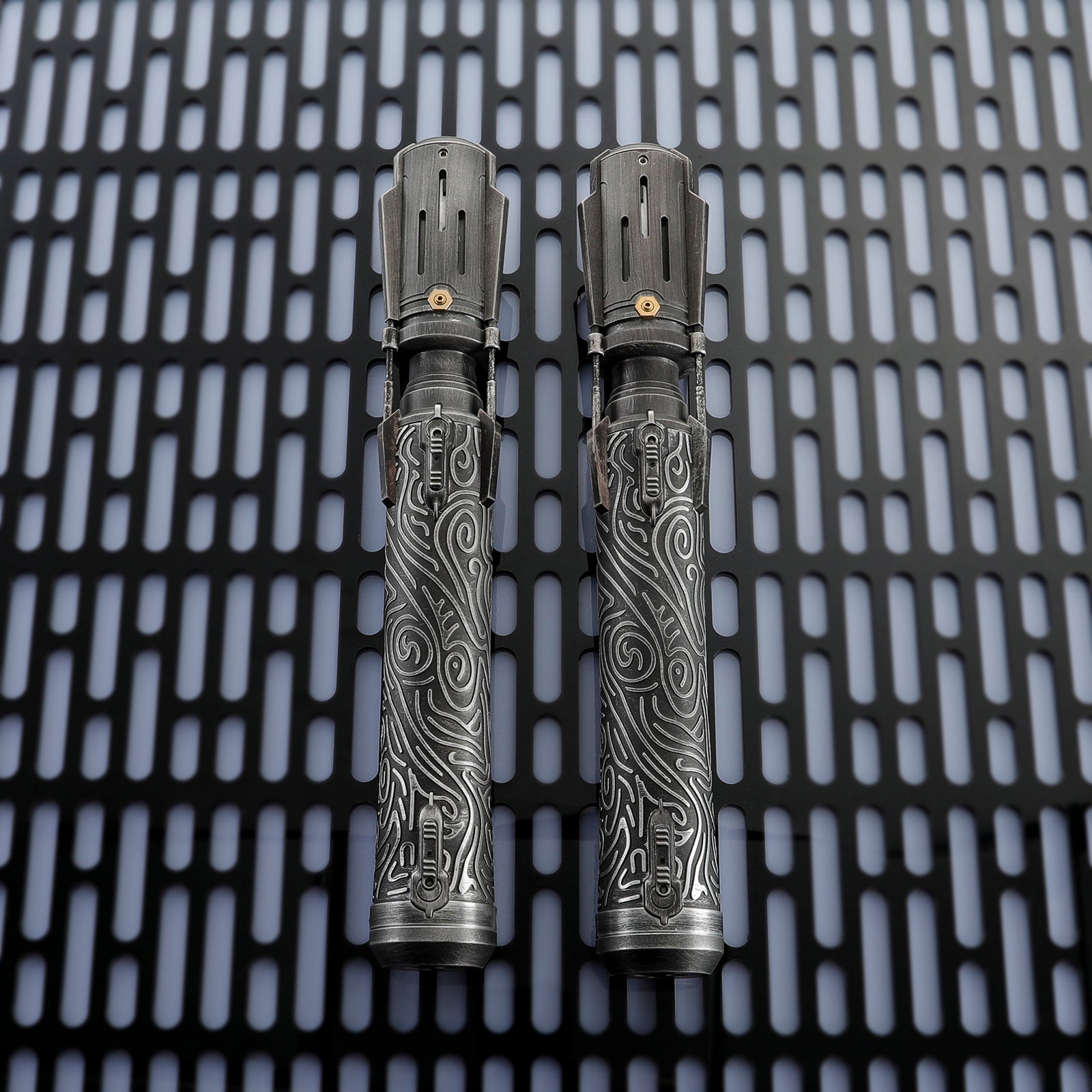 Silver Metal Finish of Satele Shan Lightsaber Hilt for Collectors
