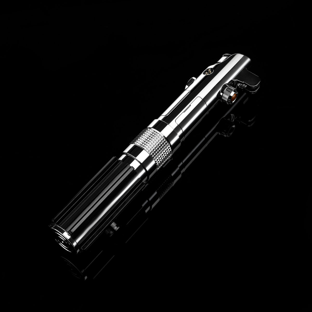 High shine metal alloy handle of Ani EP3 lightsaber without blade