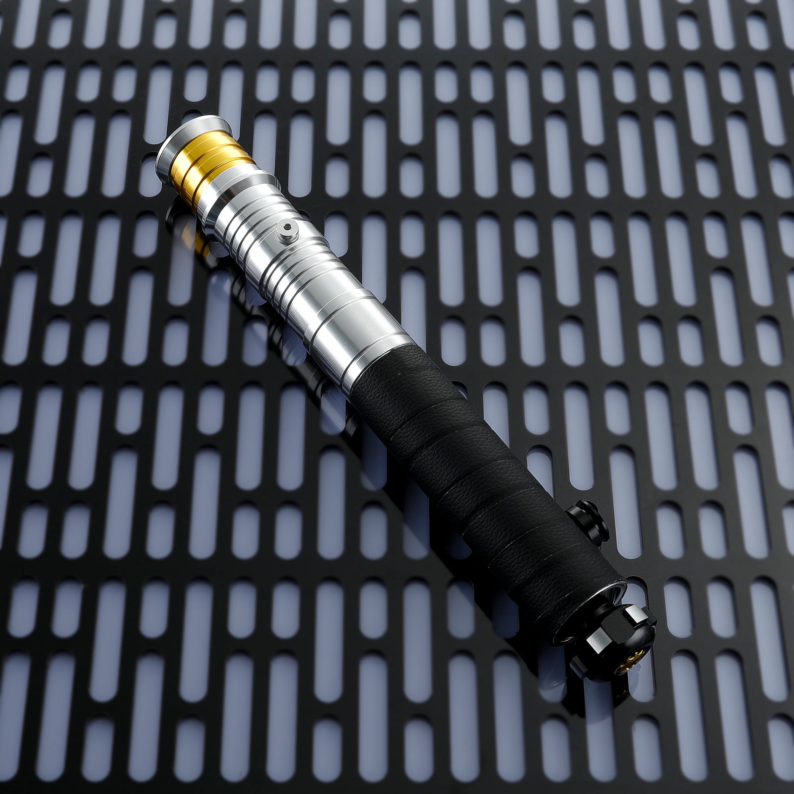 Aggressive Grip Design on Darth Revan Metal Lightsaber Handle