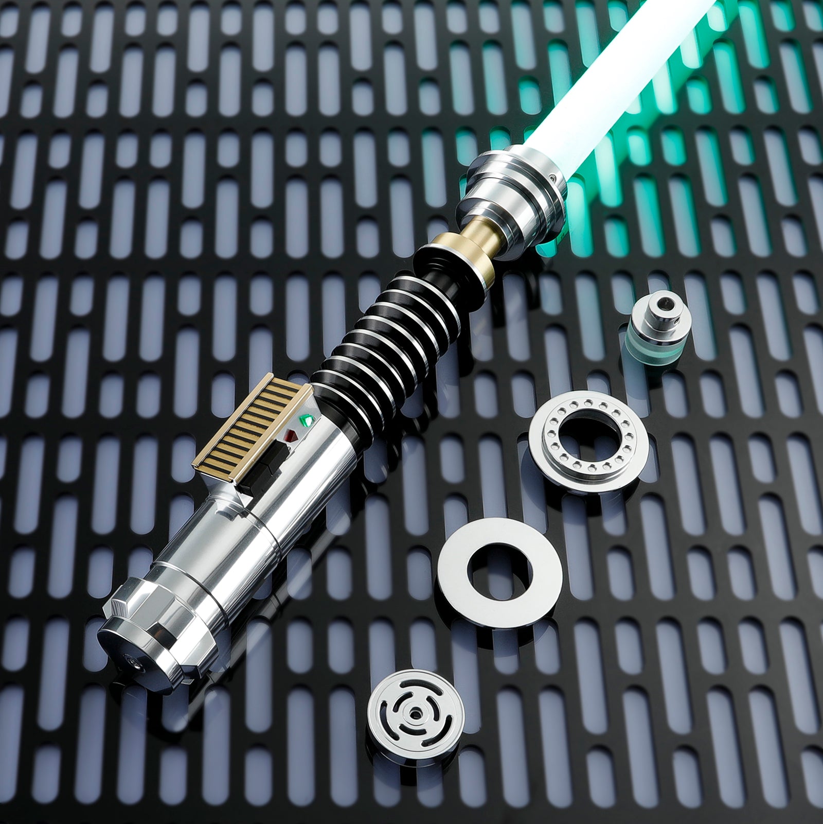 Luke Skywalker Saber transitioning from Bespin blue to Jedi green RGB blade with legacy sound FX