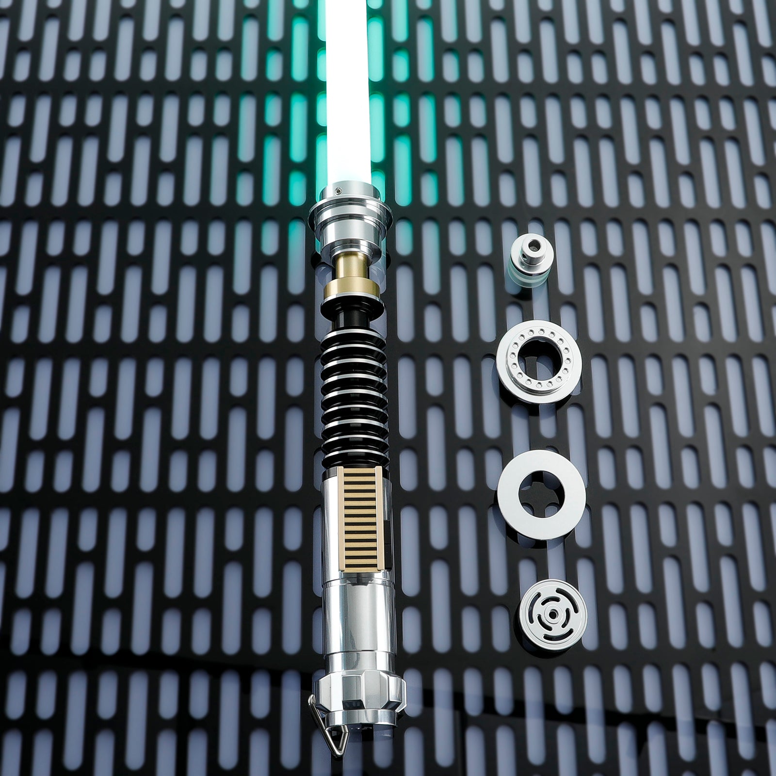 LIGHTSABER® Luke Skywalker Saber Jedi Master Green PIXEL Blade with Dagobah-inspired hilt texture