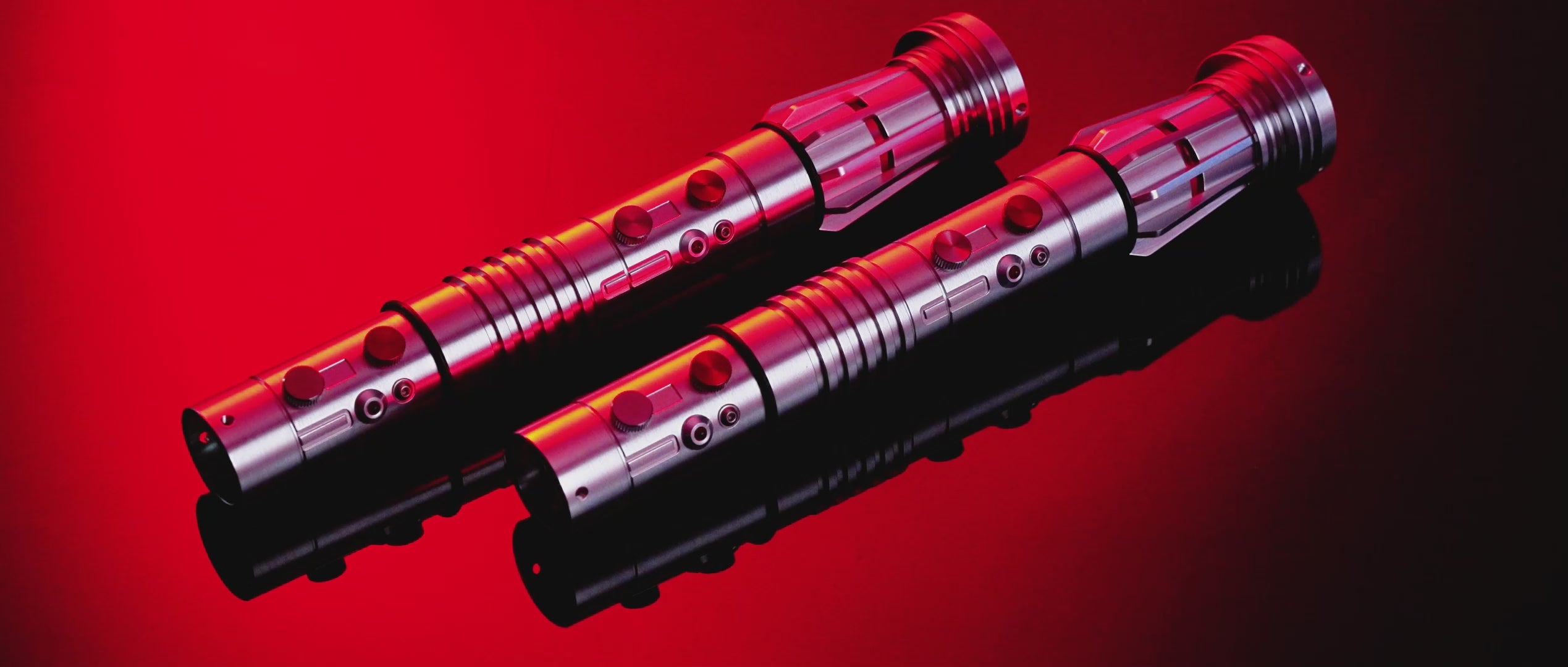 Darth Maul Lightsaber Hilts Close-Up Red Accents