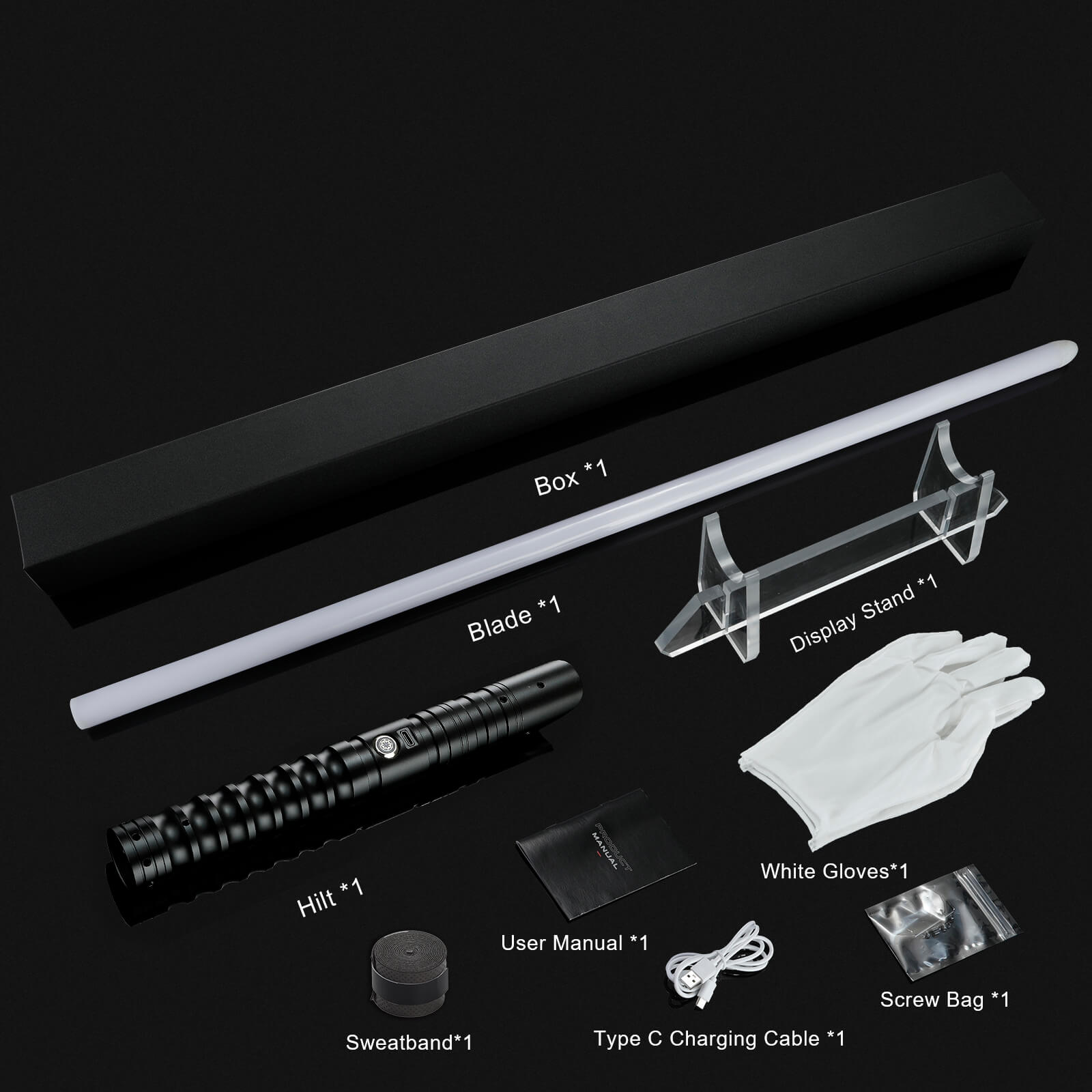 Complete package kit for heavy dueling lightsaber with blade and accessories