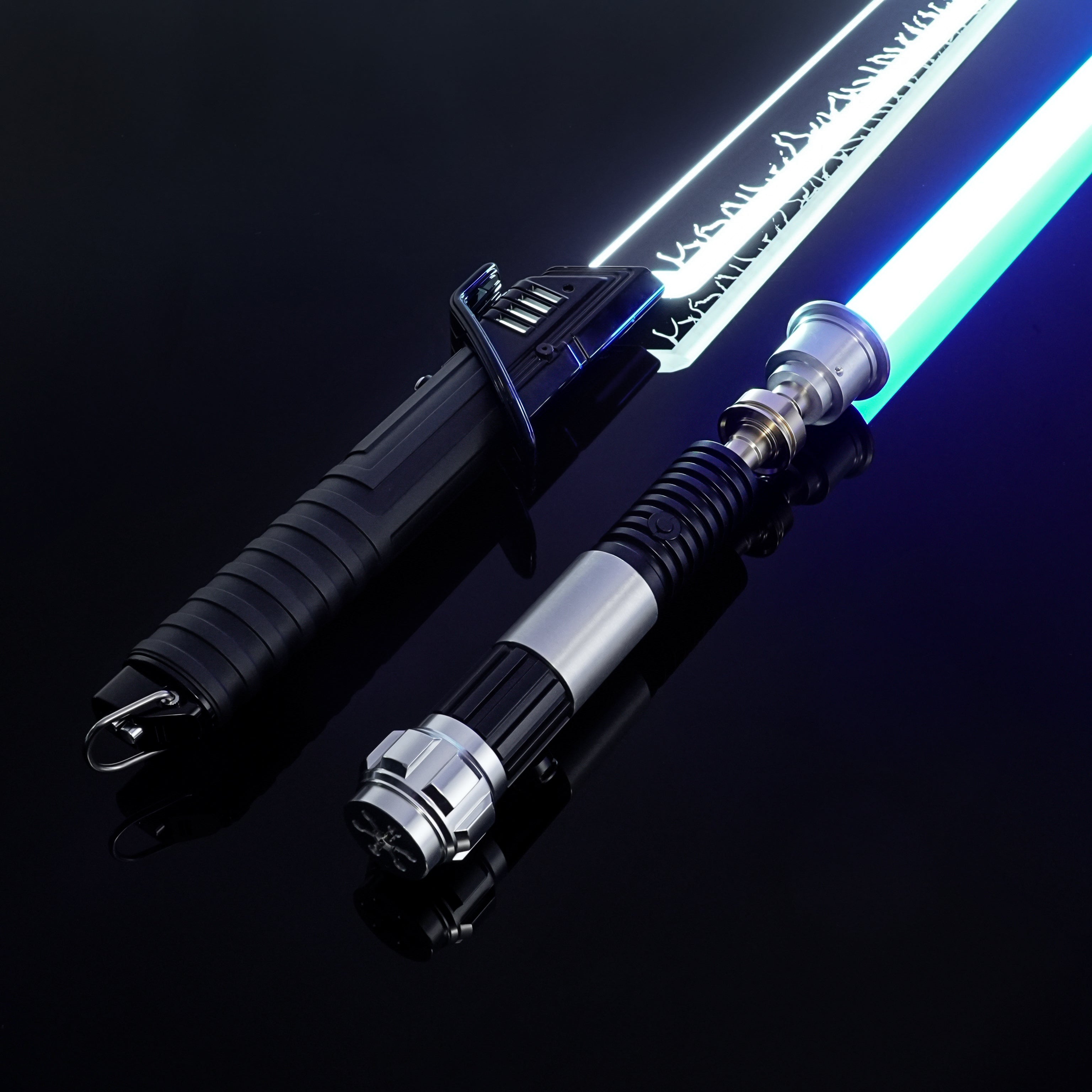 Premium metal hilts of Obi-Wan Kenobi and Darksaber replica lightsabers