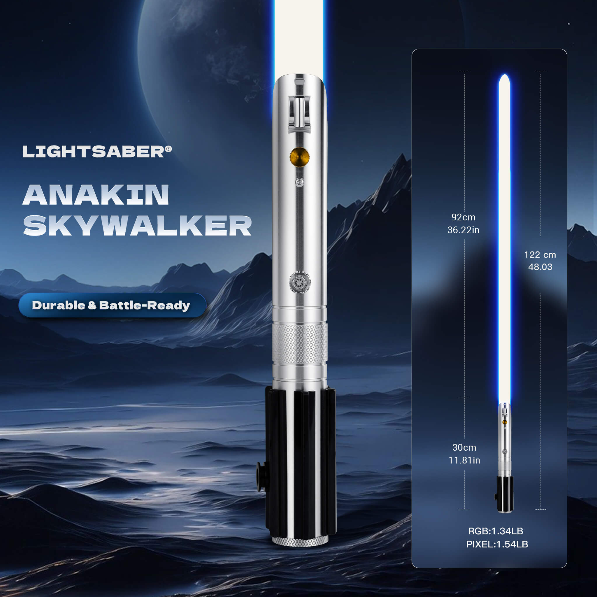 LIGHTSABER® Mandalorian Darksaber & Anakin Neopixel Lightsaber Bundle