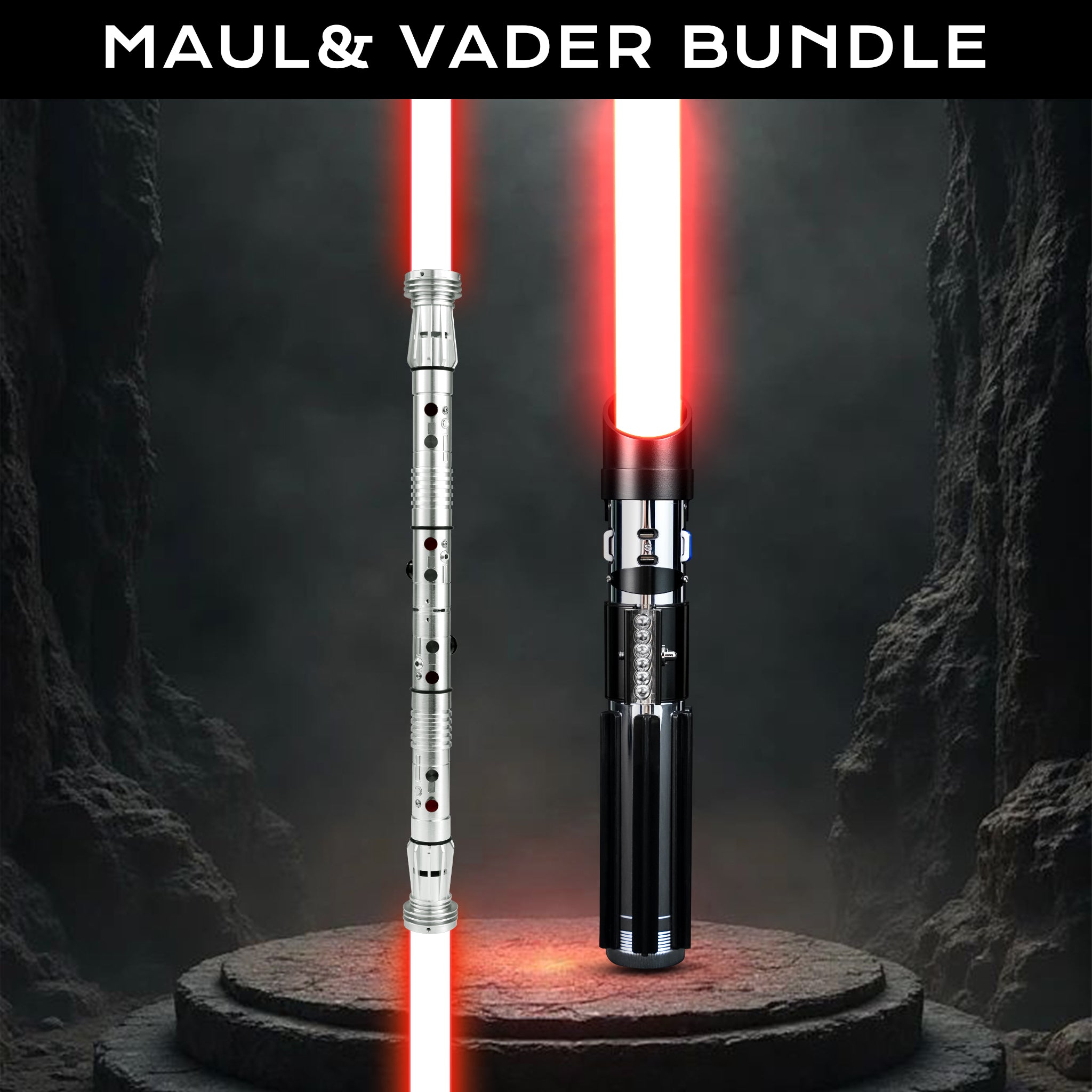 Darth Maul and Darth Vader red lightsaber bundle metal hilt