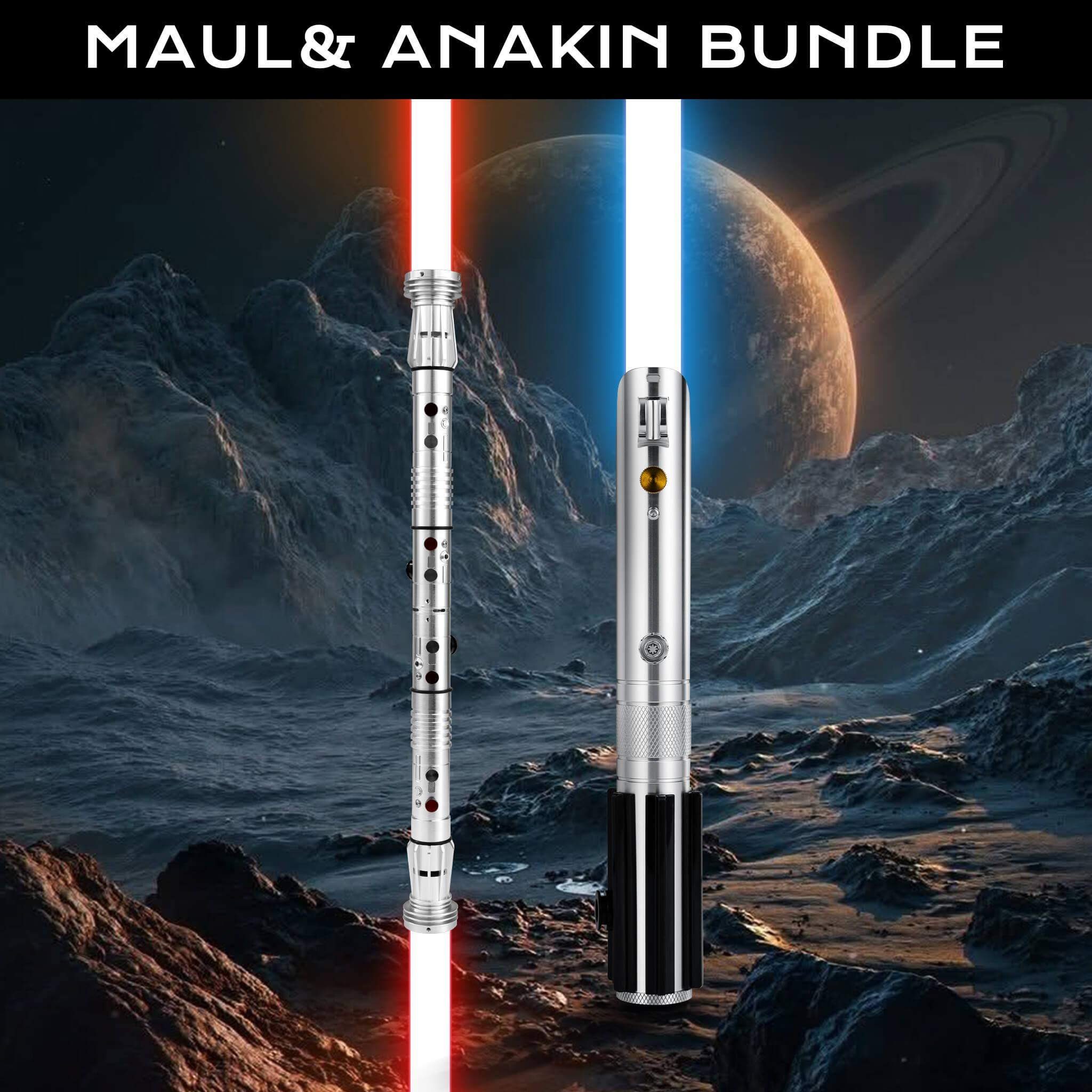 Darth Maul & Anakin Skywalker Lightsaber Bundle - Red & Blue Set