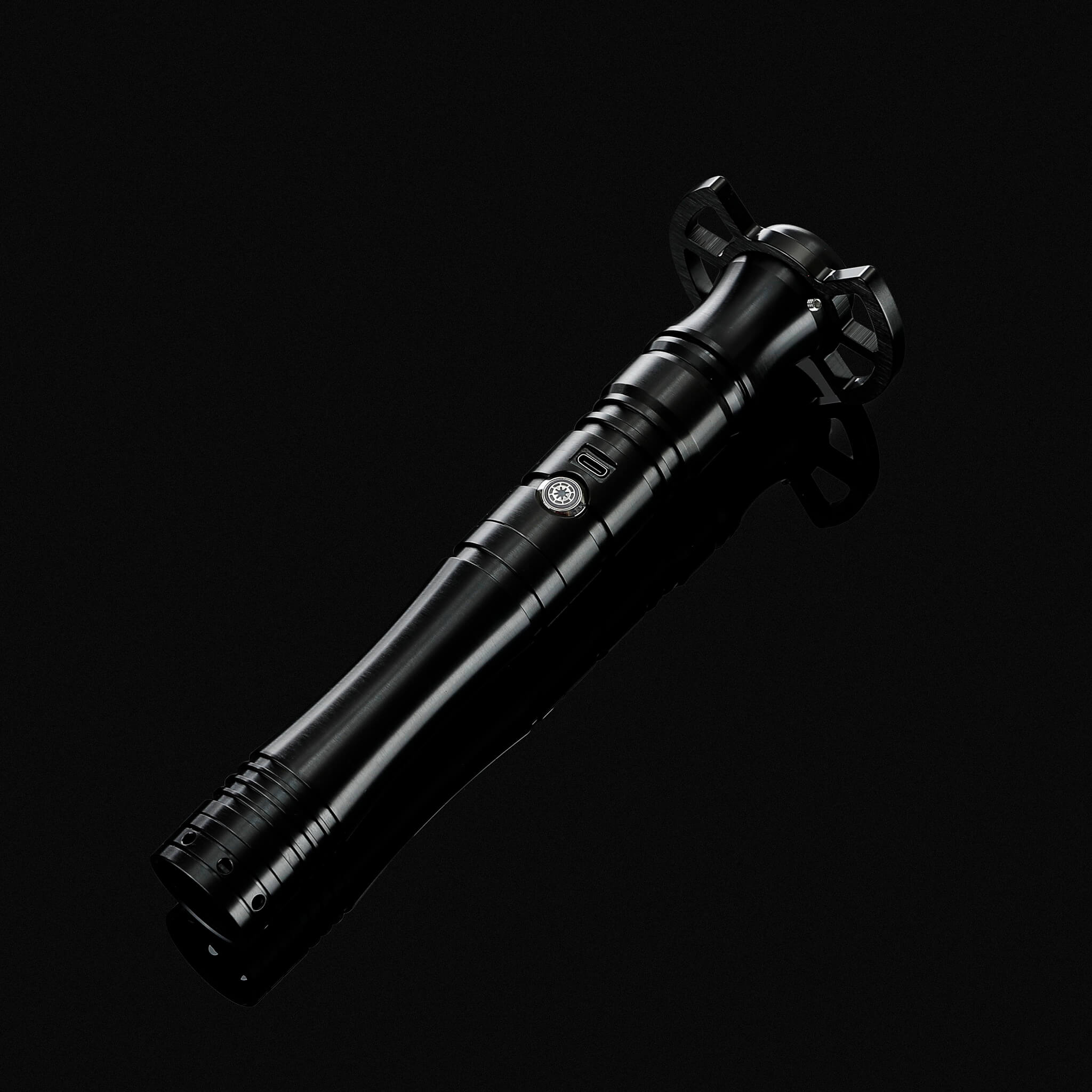 black anodized aluminum metal hilt lightsaber
