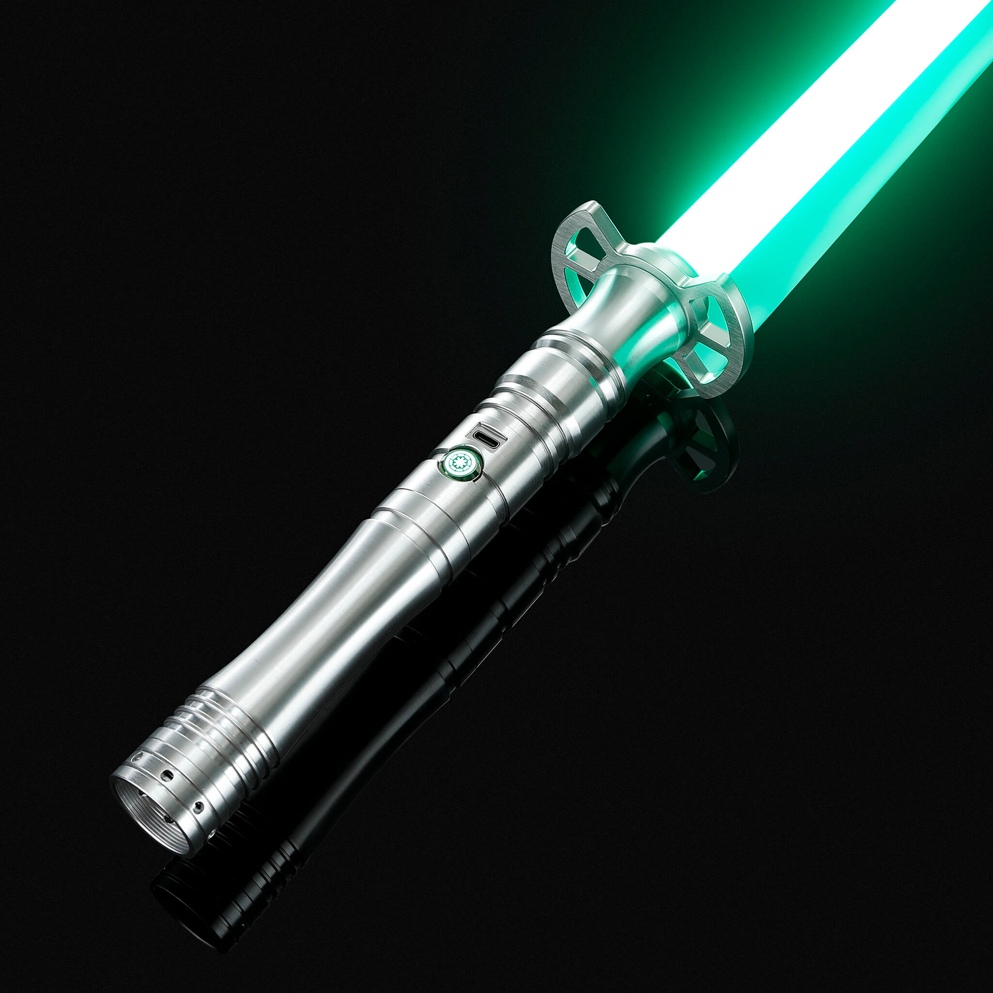 silver metal hilt lightsaber