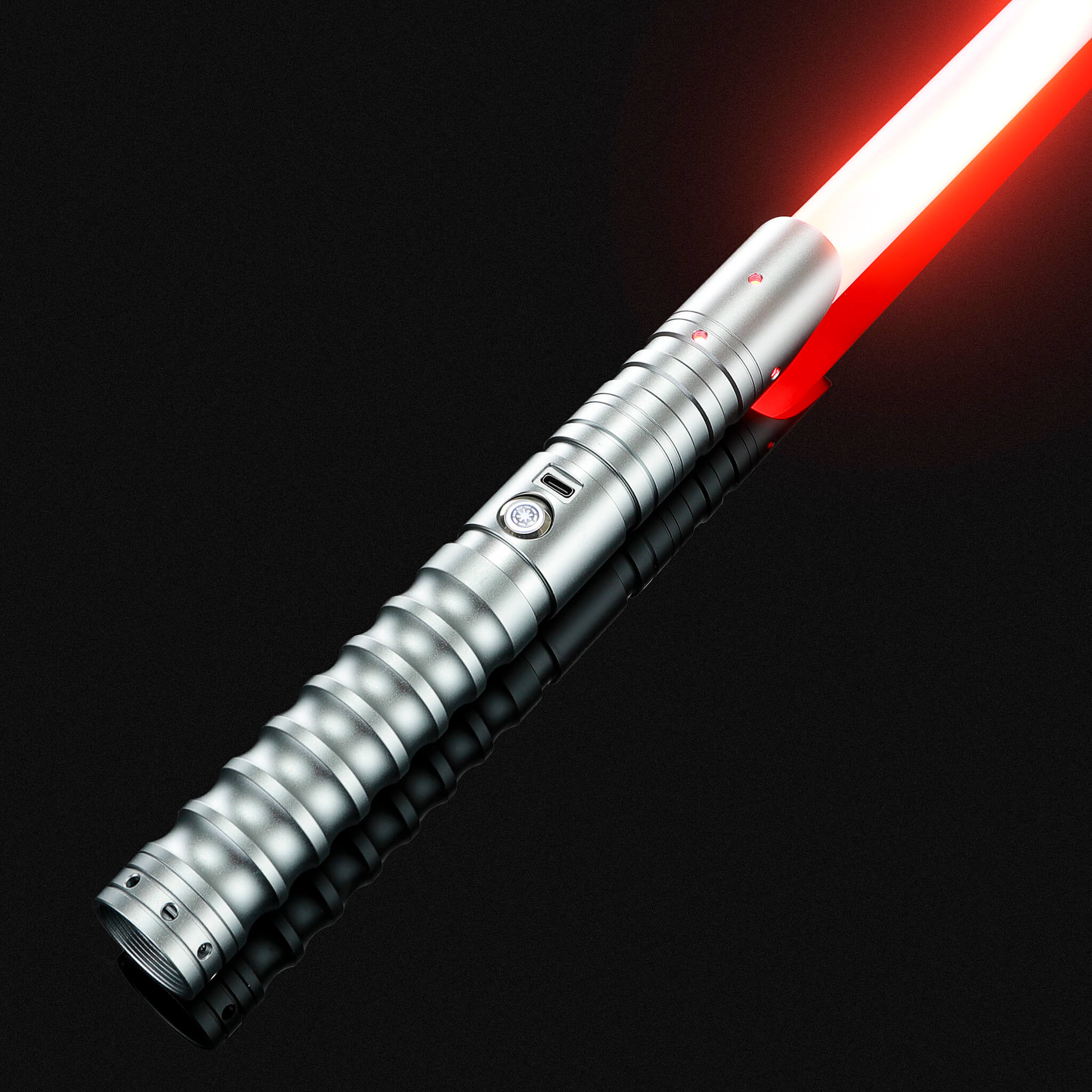 Gray metal hilt heavy dueling lightsaber custom saber
