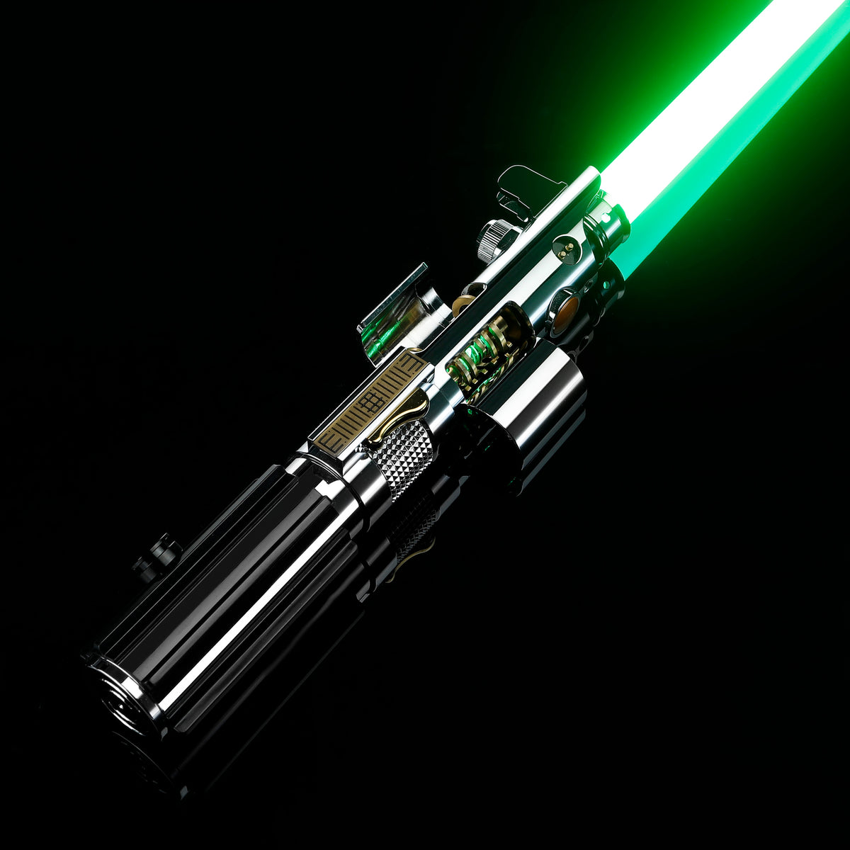Ani EP3 lightsaber replica displaying vibrant green LED color