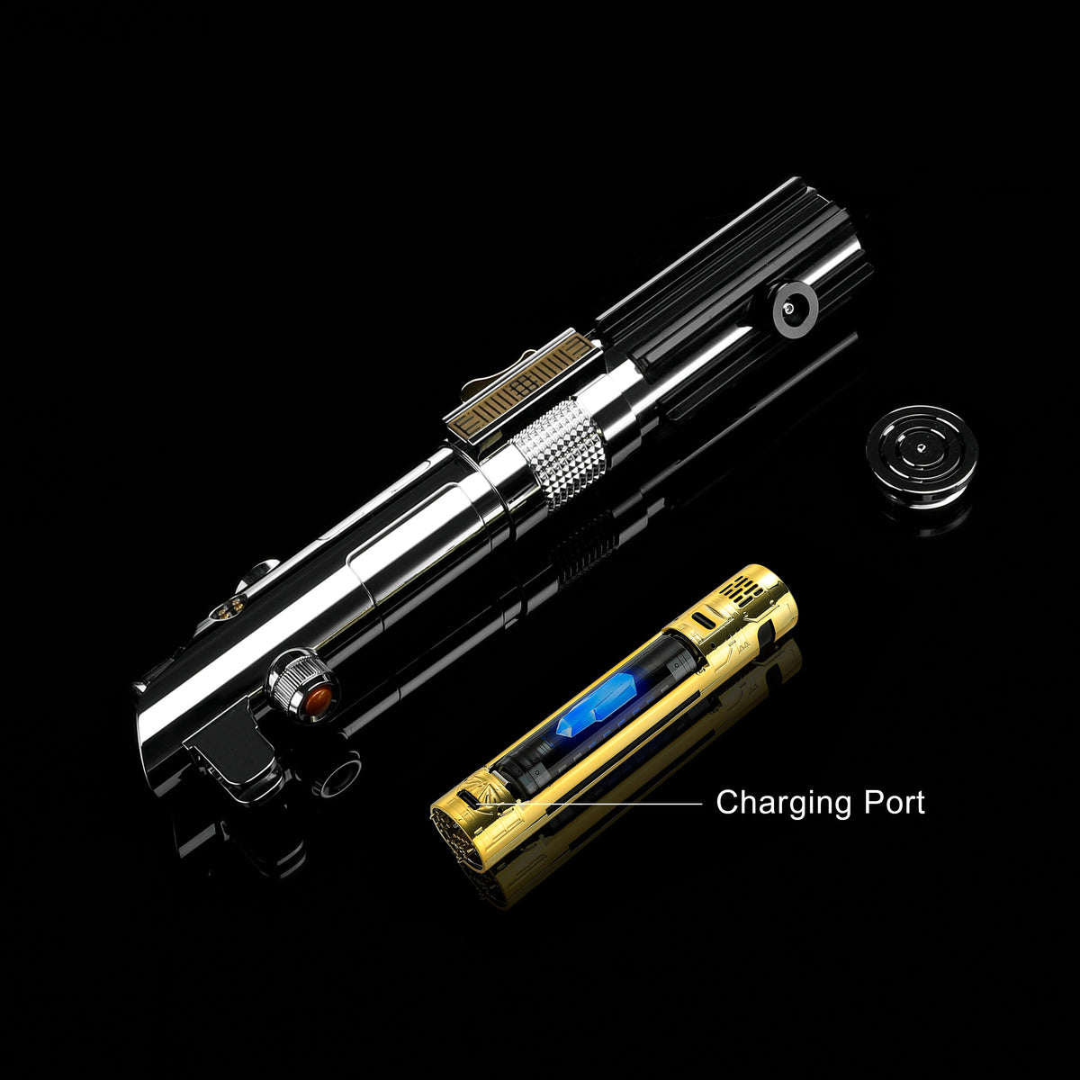 Removable battery chassis and charging port for Ani EP3 Xenopixel saber