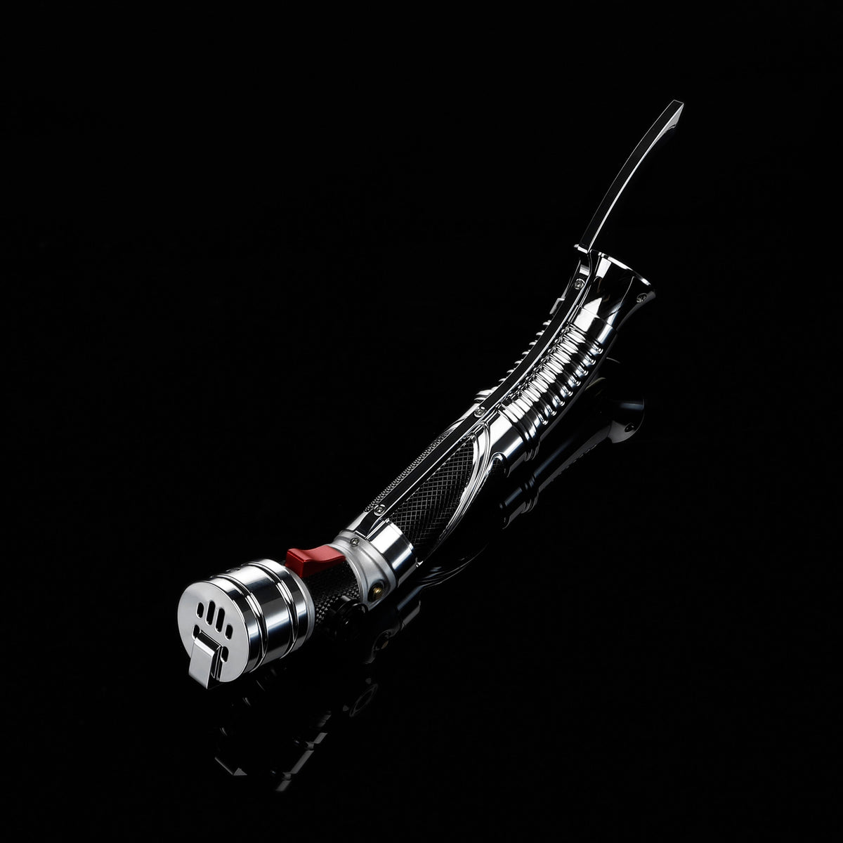 Ergonomic curved hilt structure of Dooku metal dueling saber