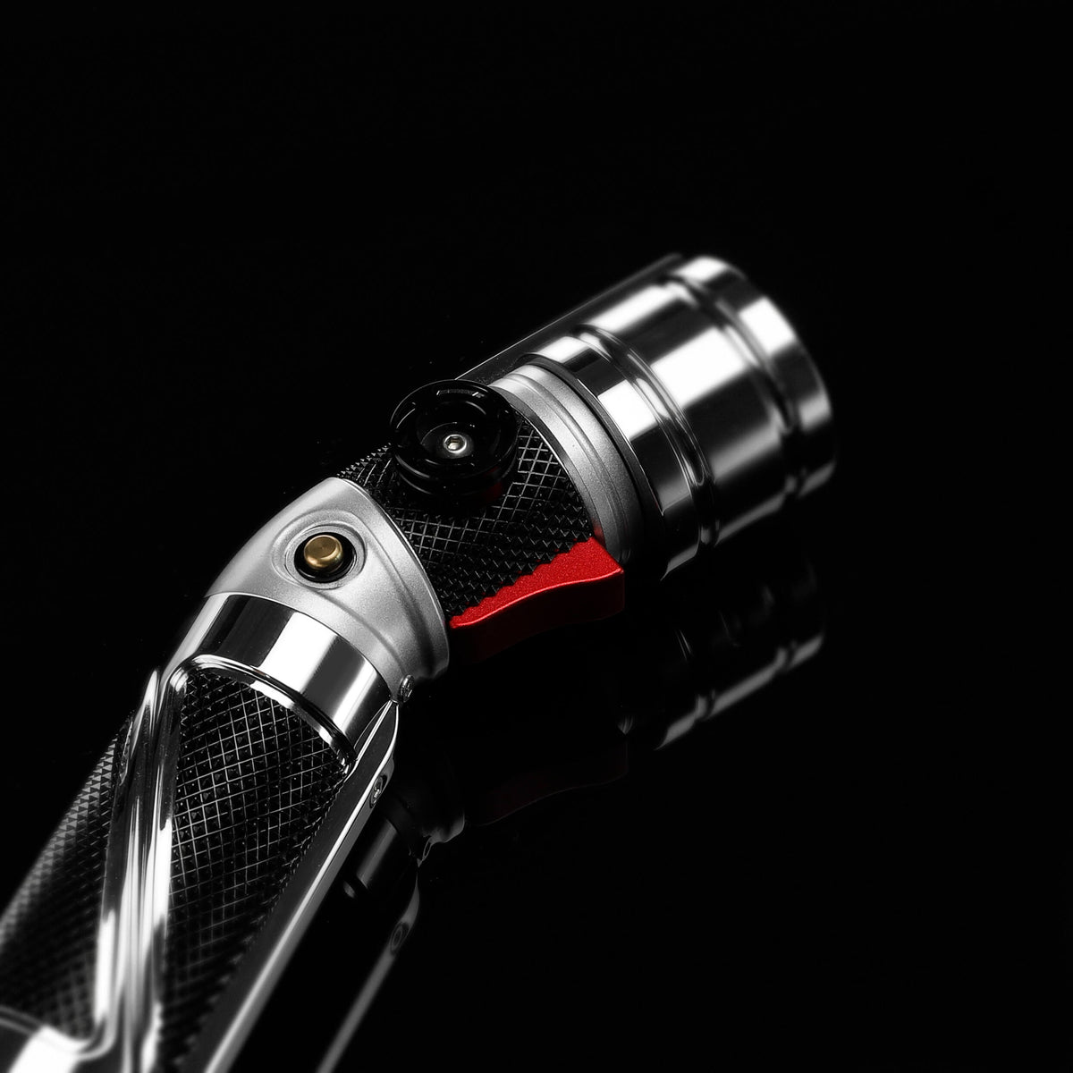 Precision chrome emitter and claw design of Dooku curved saber hilt