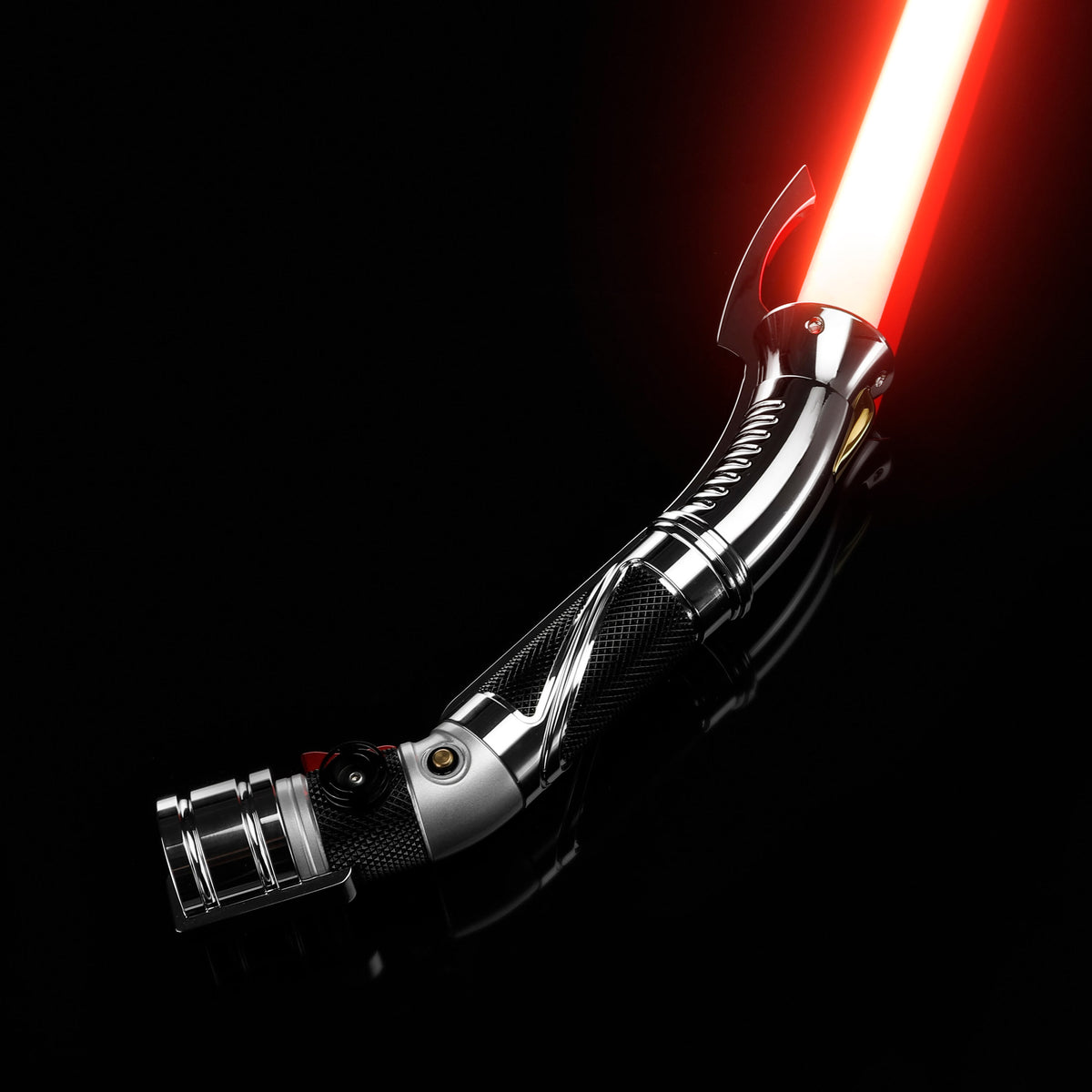 Dooku curved handle lightsaber replica with red glowing blade
