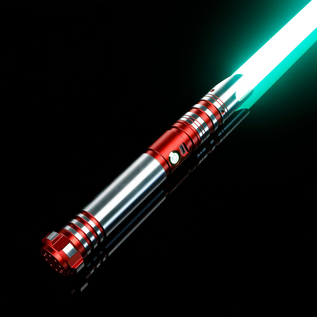 Red Metal Hilt FX Lightsaber with Green Blade