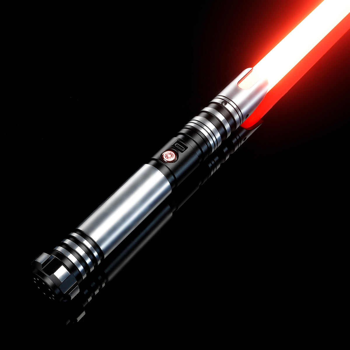 Heavy Dueling FX Metal Hilt Lightsaber in Black with Red Blade