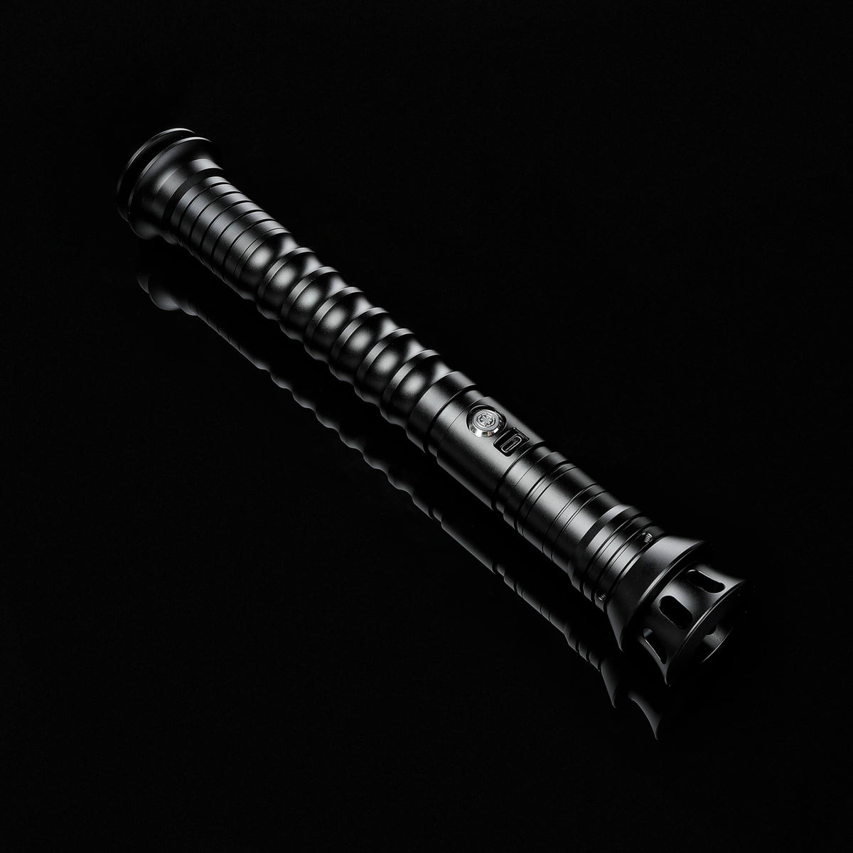 Black metal hilt combat lightsaber full view for heavy dueling
